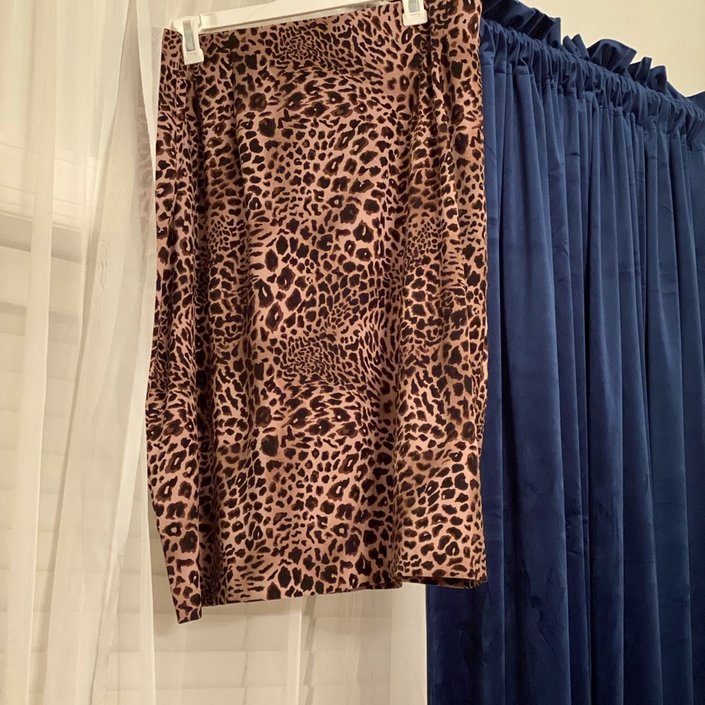 Brown Animal Print Skirt